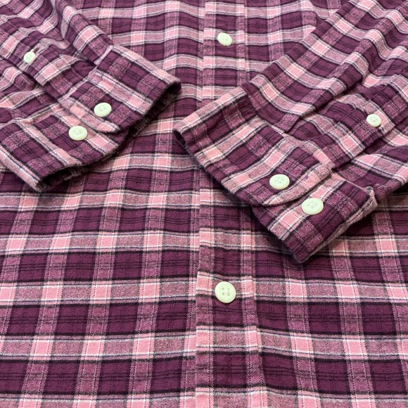 Hawker Rye Mens Slim Fit Stretch Button Down Shirt Purple Pink Plaid Long Sleeve - Picture 11 of 13